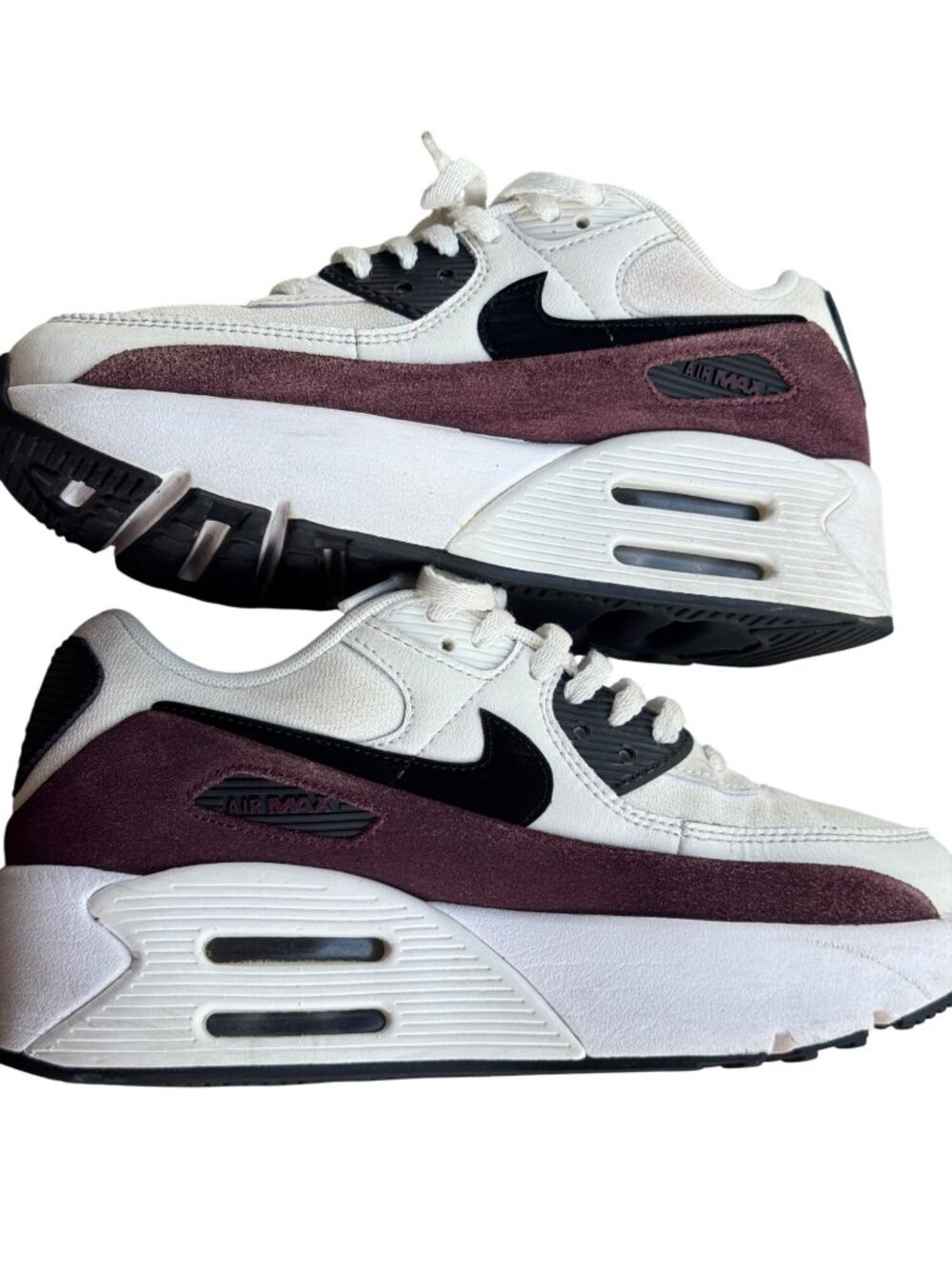 Nike Air Max 90 LV8 Sail Night Maroon FD4328-107 Women Size 7.5 Athletic Sneaker - Picture 8 of 15